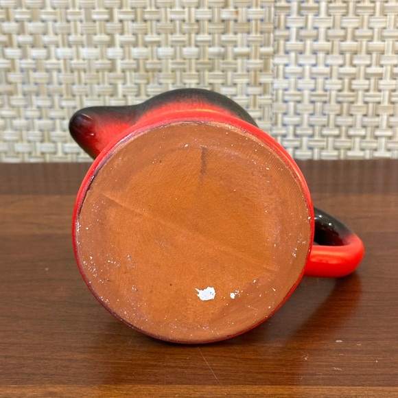 🌟HP🌟VTG 1970s Lava Red Drip Glaze Creamer & Lidded Sugar Bowl Red Clay Pottery - Picture 9 of 13